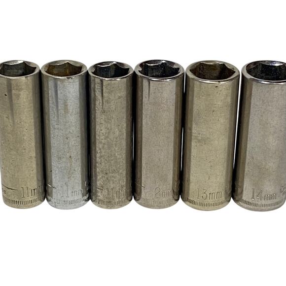 Craftsman 11 Pc Socket Set 1/4" Drive 4-14MM Metric 6 Pt Deep - Picture 5 of 7